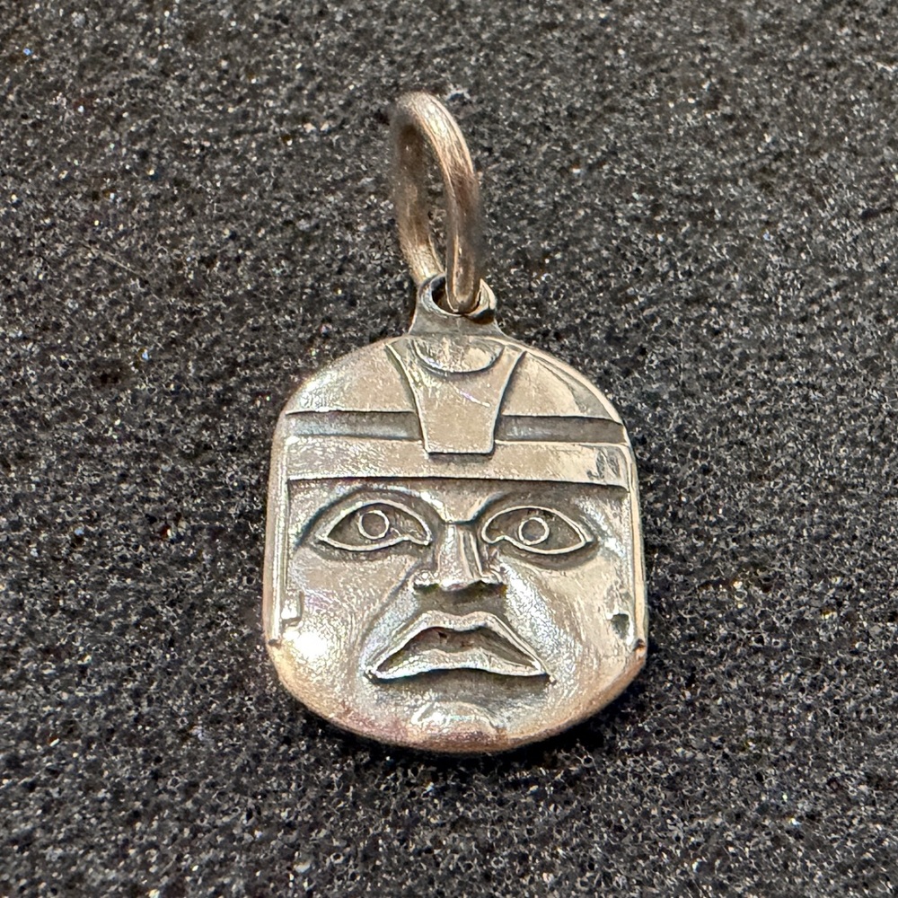 Sterling Silver Vintage Face Pendant